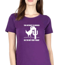 Load image into Gallery viewer, Internet T-Shirt for Women-Purple-Ektarfa.online
