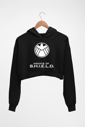 Agents of S.H.I.E.L.D Crop HOODIE FOR WOMEN-Black-Ektarfa.online