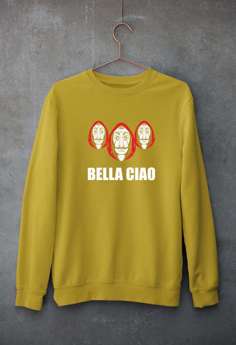 Money Heist Bella Ciao Unisex Sweatshirt for Men/Women-Mustard Yellow-Ektarfa.online