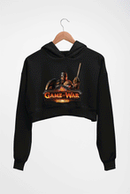 Load image into Gallery viewer, Game of War Crop HOODIE FOR WOMEN-Black-Ektarfa.online
