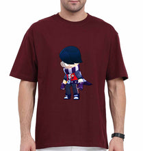 Load image into Gallery viewer, Edgar Brawl Starts Oversized T-Shirt for Men-Maroon-Ektarfa.online
