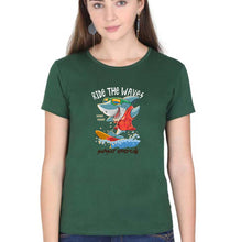Load image into Gallery viewer, Shark T-Shirt for Women-Dark Green-Ektarfa.online
