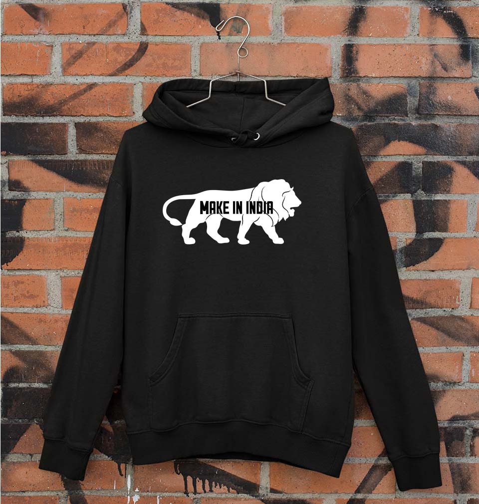 Make in India Unisex Hoodie for Men/Women-Black-Ektarfa.online