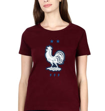 Load image into Gallery viewer, France Football T-Shirt for Women-Maroon-Ektarfa.online
