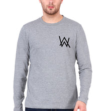 Load image into Gallery viewer, Alan Walker Logo Full Sleeves T-Shirt for Men-Grey Melange-Ektarfa.online
