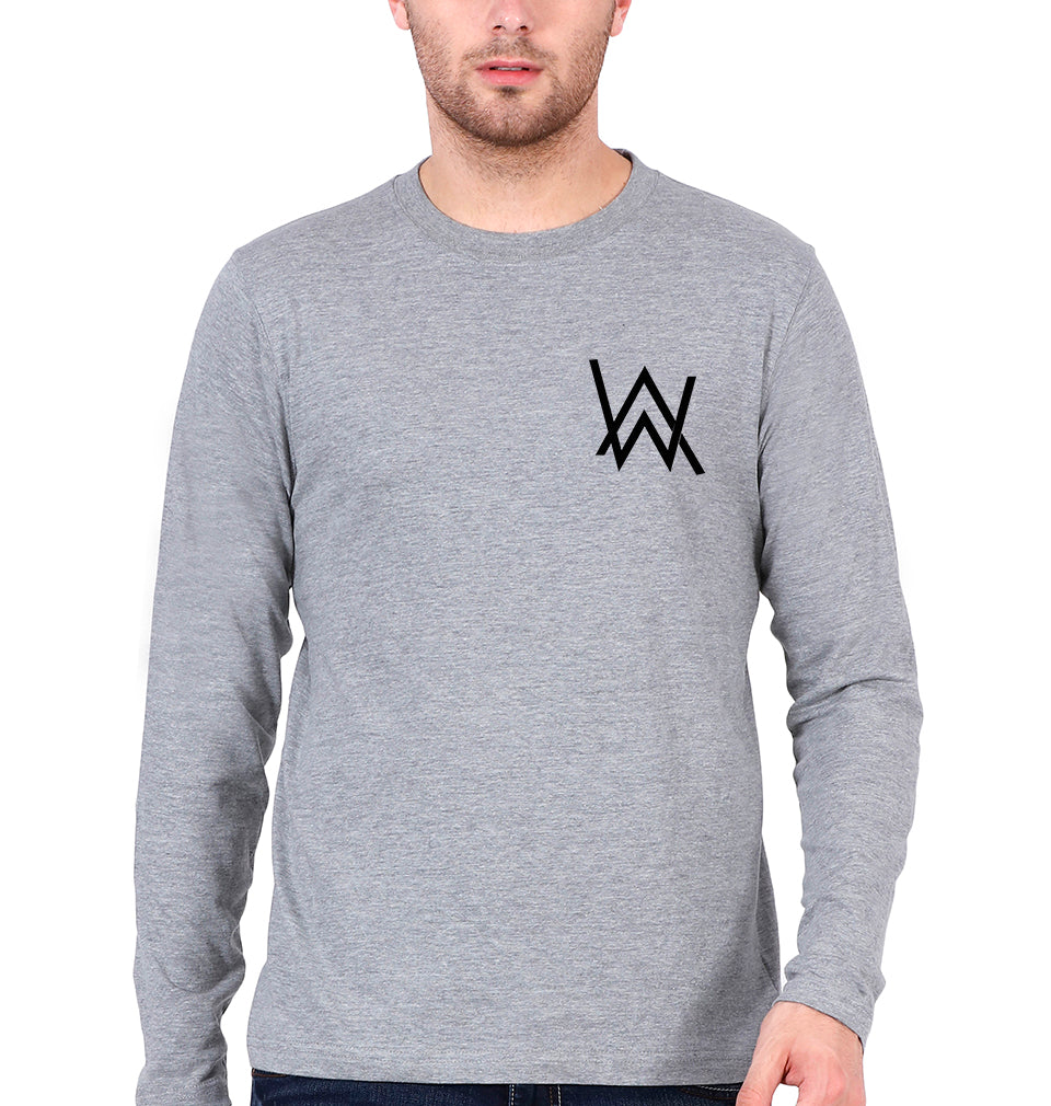 Alan Walker Logo Full Sleeves T-Shirt for Men-Grey Melange-Ektarfa.online