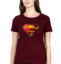 Load image into Gallery viewer, Superman Superhero T-Shirt for Women-Maroon-Ektarfa.online
