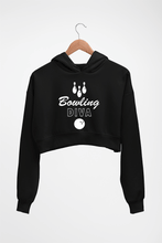Load image into Gallery viewer, Bowling Diva Crop HOODIE FOR WOMEN-Black-Ektarfa.online
