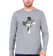 Load image into Gallery viewer, Jesus Full Sleeves T-Shirt for Men-Grey Melange-Ektarfa.online
