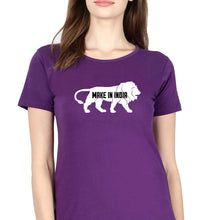Load image into Gallery viewer, Make in India T-Shirt for Women-Purple-Ektarfa.online
