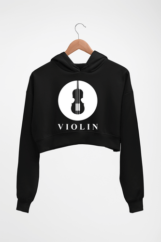 Violin Crop HOODIE FOR WOMEN-Black-Ektarfa.online