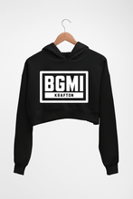 Load image into Gallery viewer, Battlegrounds Mobile India (BGMI) Crop HOODIE FOR WOMEN-Black-Ektarfa.online
