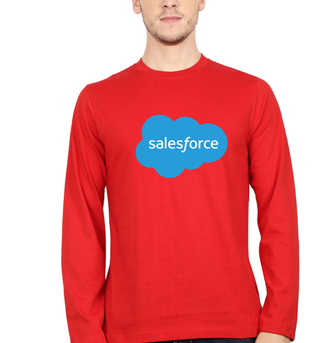 Salesforce Full Sleeves T-Shirt for Men-Red-Ektarfa.online