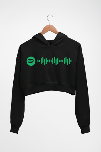 Spotify Crop HOODIE FOR WOMEN-Black-Ektarfa.online