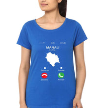 Load image into Gallery viewer, Manali Calling T-Shirt for Women-Royal Blue-Ektarfa.online
