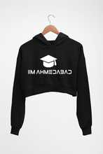 Load image into Gallery viewer, IIM A Ahmedabad Crop HOODIE FOR WOMEN-Black-Ektarfa.online
