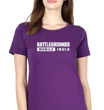 Load image into Gallery viewer, Battlegrounds Mobile India (BGMI) T-Shirt for Women-Purple-Ektarfa.online
