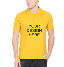 Load image into Gallery viewer, Customized-Custom-Personalized Polo T-Shirt for Men-S(38 Inches)-Yellow-Ektarfa.co.in
