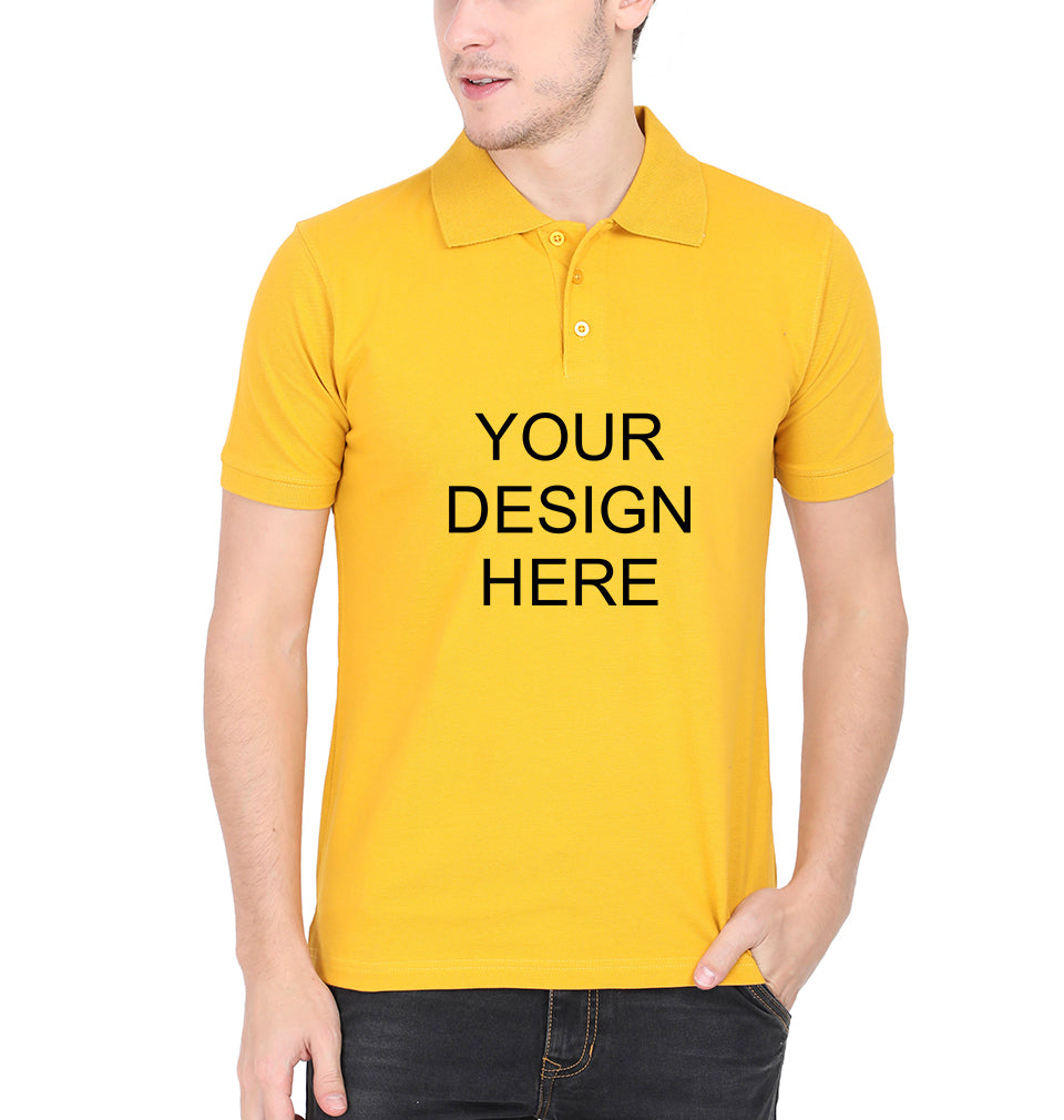 Customized-Custom-Personalized Polo T-Shirt for Men-S(38 Inches)-Yellow-Ektarfa.co.in