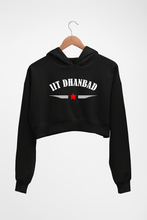 Load image into Gallery viewer, IIT Dhanbad Crop HOODIE FOR WOMEN-Black-Ektarfa.online
