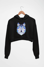 Load image into Gallery viewer, Wolf Crop HOODIE FOR WOMEN-Black-Ektarfa.online
