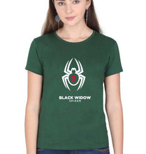 Load image into Gallery viewer, Black Widow Spider T-Shirt for Women-Dark Green-Ektarfa.online
