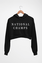 Load image into Gallery viewer, National Champs Crop HOODIE FOR WOMEN-Black-Ektarfa.online
