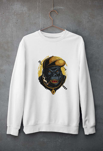 Hip Hop Gorilla Unisex Sweatshirt for Men/Women-White-Ektarfa.online