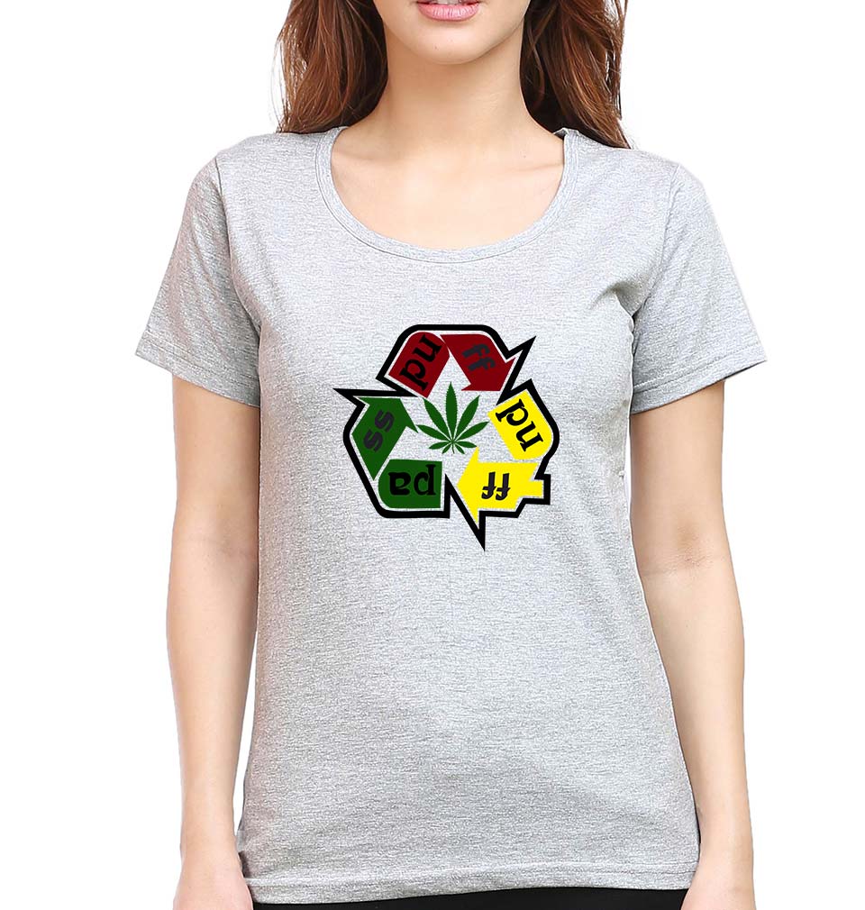Weed T-Shirt for Women-Grey Melange-Ektarfa.online