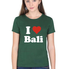 Load image into Gallery viewer, I Love Bali T-Shirt for Women-Dark Green-Ektarfa.online

