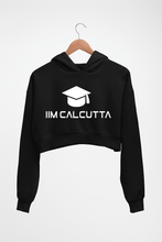 Load image into Gallery viewer, IIM C Calcutta Crop HOODIE FOR WOMEN-Black-Ektarfa.online
