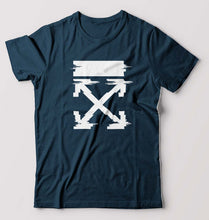 Load image into Gallery viewer, Off White Tee T-Shirt for Men-Petrol Blue-Ektarfa.online
