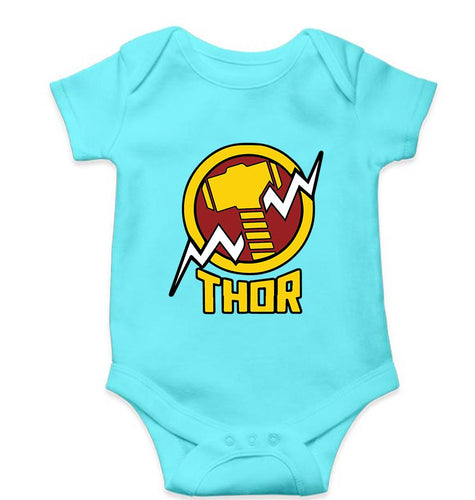 Thor Superhero Kids Romper For Baby Boy/Girl-0-5 Months(18 Inches)-Sky Blue-Ektarfa.online