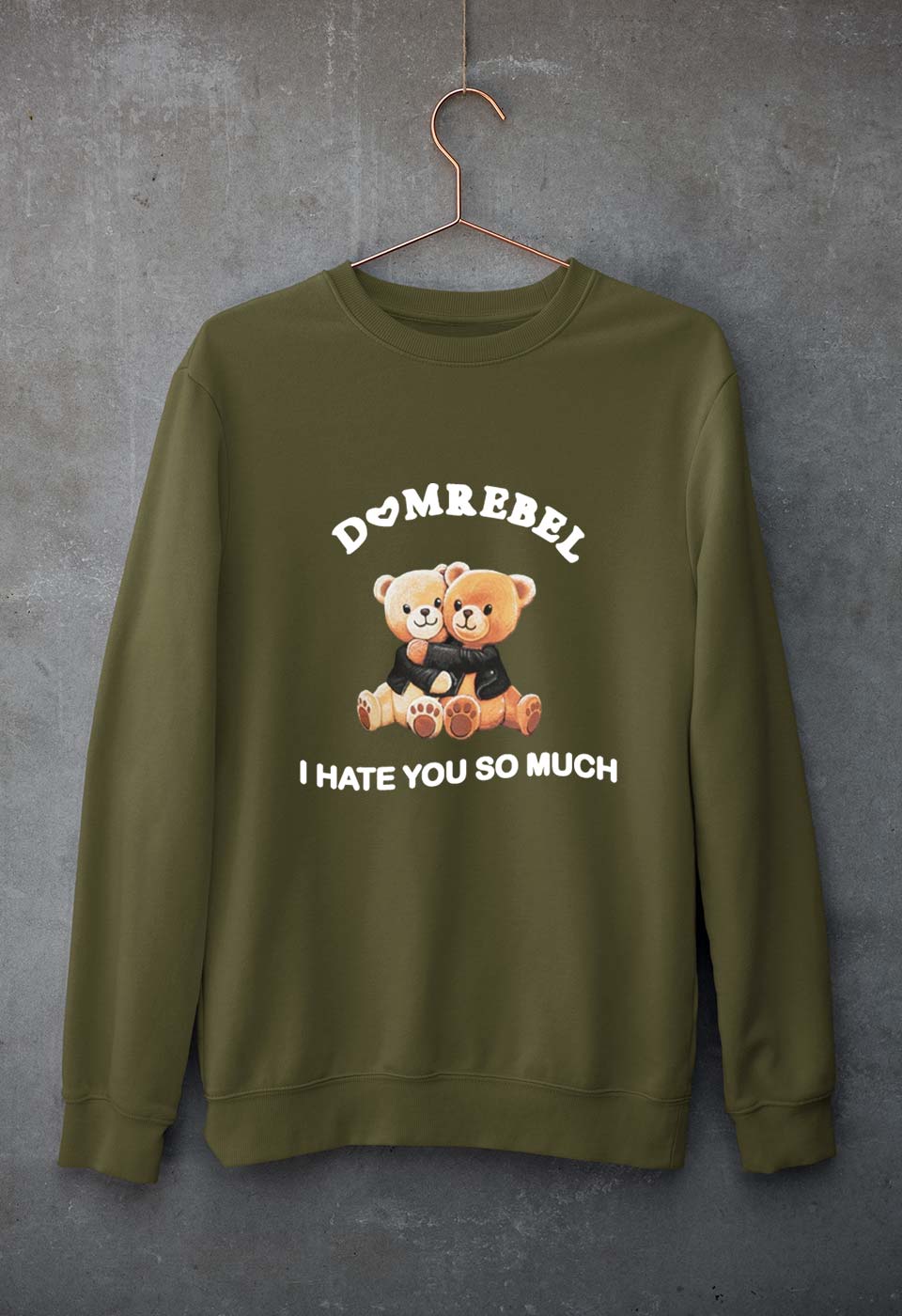 Domrebel Bear Unisex Sweatshirt for Men/Women-Olive Green-Ektarfa.online