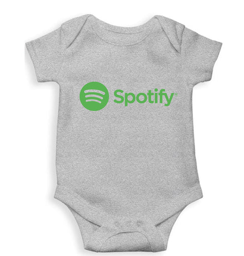 Spotify Kids Romper For Baby Boy/Girl-0-5 Months(18 Inches)-Grey-Ektarfa.online