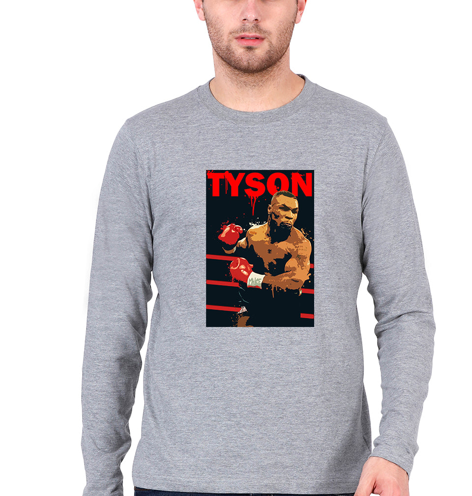Mike Tyson Full Sleeves T-Shirt for Men-Grey Melange-Ektarfa.online