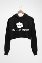 Load image into Gallery viewer, IIM L Lucknow Crop HOODIE FOR WOMEN-Black-Ektarfa.online
