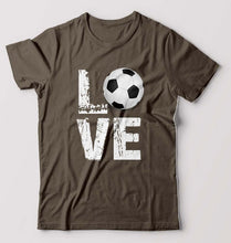 Load image into Gallery viewer, Love Football T-Shirt for Men-S(38 Inches)-Olive Green-Ektarfa.online
