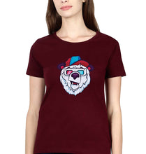 Load image into Gallery viewer, Bear T-Shirt for Women-Maroon-Ektarfa.online
