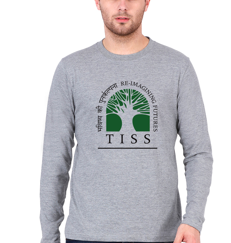 Tata Institute of Social Sciences (TISS) Full Sleeves T-Shirt for Men-Grey Melange-Ektarfa.online