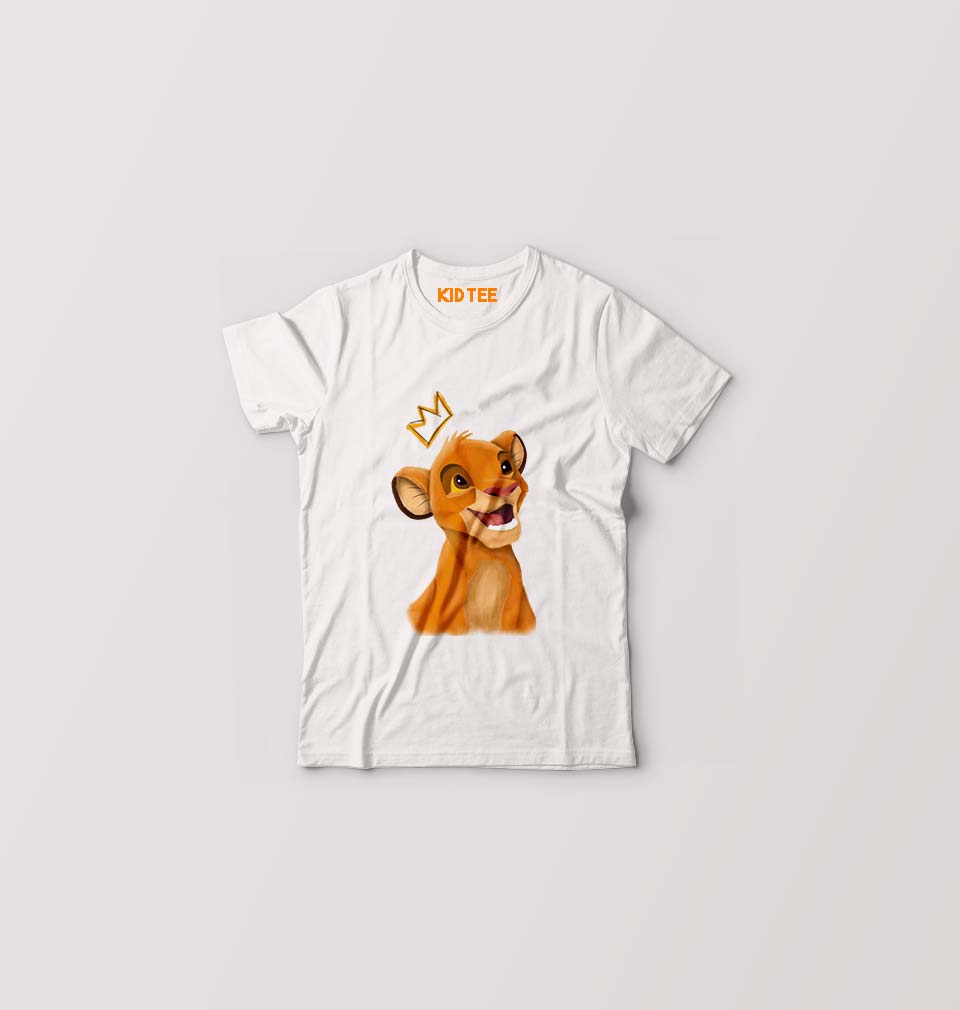 Lion King Simba Kids T-Shirt for Boy/Girl-White-Ektarfa.online