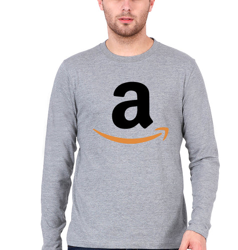 Amazon Full Sleeves T-Shirt for Men-Grey Melange-Ektarfa.online