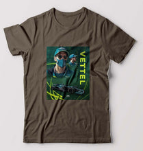 Load image into Gallery viewer, Sebastian Vettel F1 T-Shirt for Men-S(38 Inches)-Olive Green-Ektarfa.online
