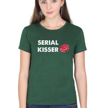 Load image into Gallery viewer, Serial Kisser T-Shirt for Women-Dark Green-Ektarfa.online
