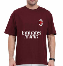 Load image into Gallery viewer, A.C. Milan 2021-22 Oversized T-Shirt for Men-Maroon-Ektarfa.online
