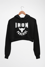 Load image into Gallery viewer, Iron Paradise Crop HOODIE FOR WOMEN-Black-Ektarfa.online
