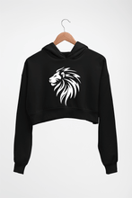 Load image into Gallery viewer, Lion Crop HOODIE FOR WOMEN-Black-Ektarfa.online
