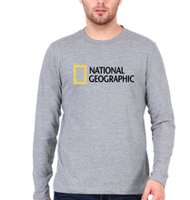 Load image into Gallery viewer, National geographic Full Sleeves T-Shirt for Men-Grey Melange-Ektarfa.online
