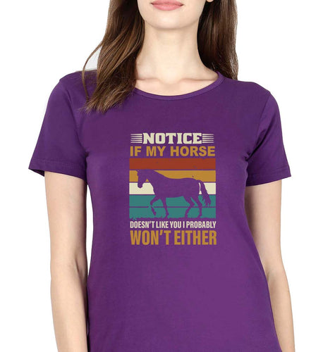 Horse T-Shirt for Women-Purple-Ektarfa.online
