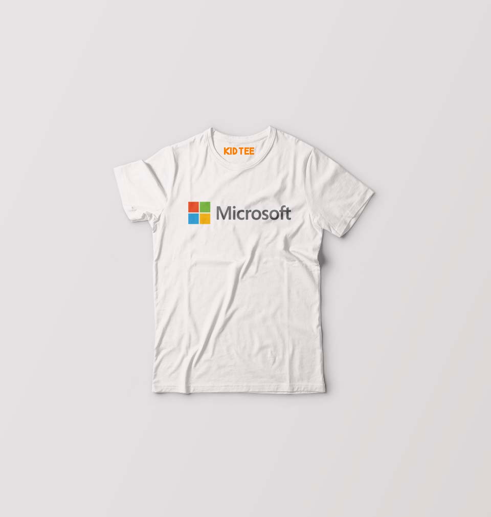 Microsooft Kids T-Shirt for Boy/Girl-White-Ektarfa.online